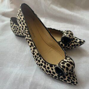 Emporio Armani Black and Cream Polka Dot Flats